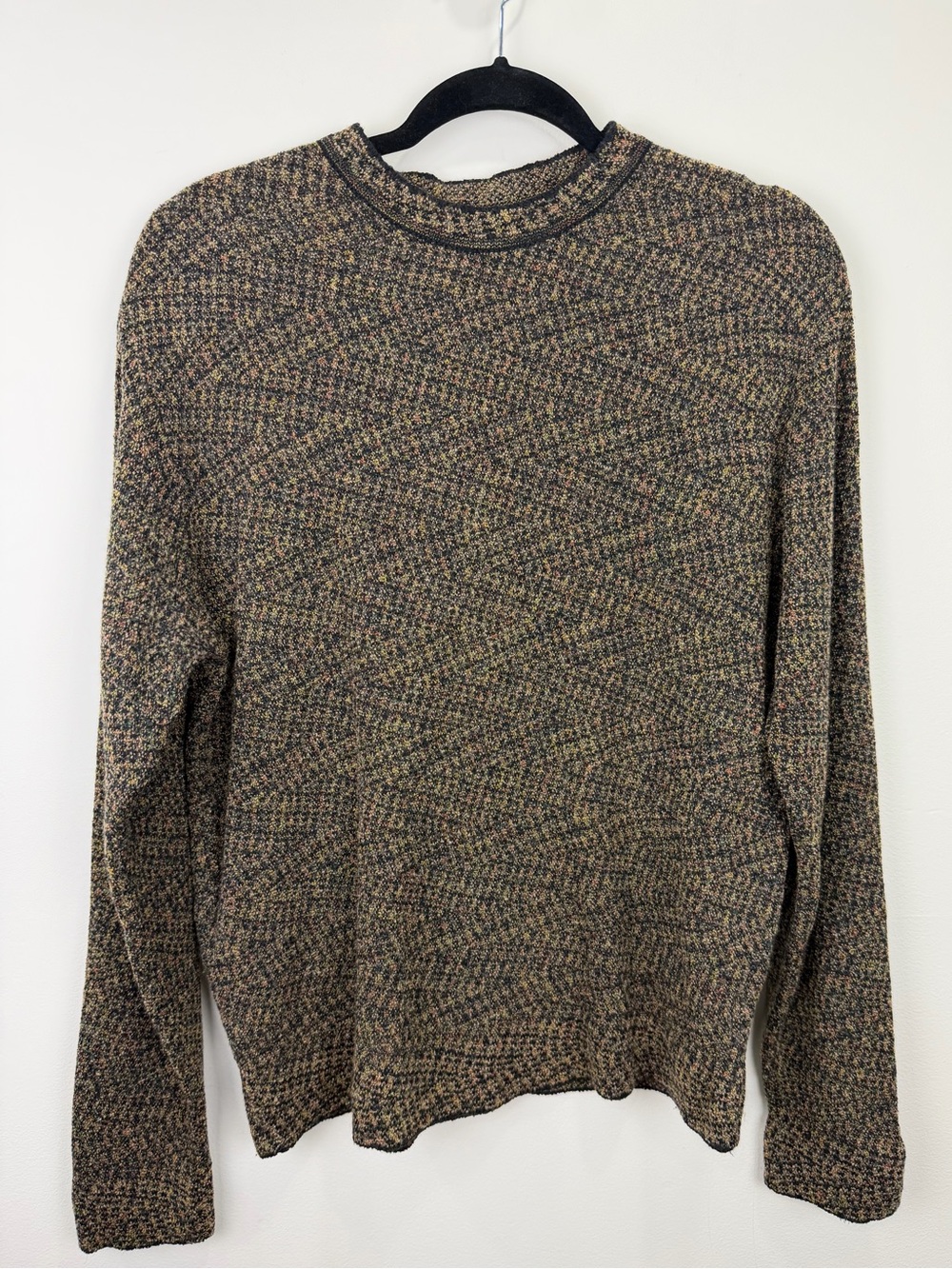 Jhane Barnes Wool Blend Marled Knit Sweater Brown Multicolor Size M
